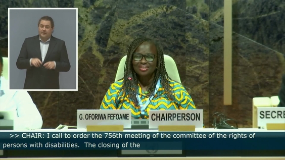 756th Meeting, 31st Session, Committee on the Rights of Persons with Disabilities (CRPD)