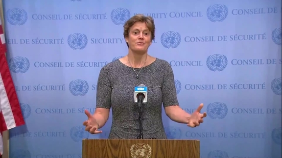Barbara Woodward (UK) on the situation in Syria - Security Council Media Stakeout