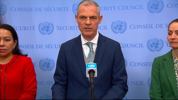 Jérôme Bonnafont (France/Security Council President) on behalf of signatories of the shared commitments on Women, Peace and Security, on Haiti - Joint Security Council Media Stakeout