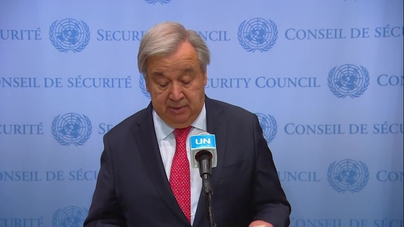 António Guterres (UN Secretary-General) on the Black Sea Grain Initiative- Security Council Media Stakeout