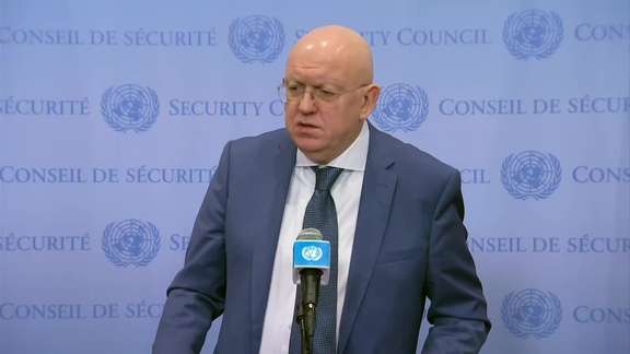 Vassily Nebenzia (Russian Federation) on Ukraine and the admission of new members - Security Council Media Stakeout