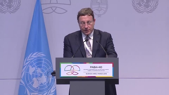 Achim Steiner (Administrator of the UNDP) at the Closing of the UN Conference on South-South Cooperation