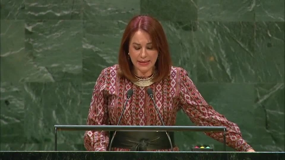 María Fernanda Espinosa Garcés (President-elect of the 73rd session of the General Assembly) is taking her oath of office