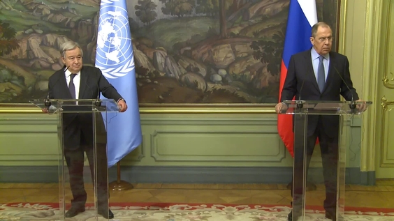 António Guterres (UN Secretary-General) and Sergey Lavrov (Russia) – Press Encounter