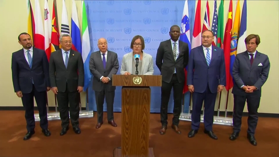 Security Council Media Stakeout: The President of the International Committee of the Red Cross (ICRC) Mirjana Spoljaric and diplomatic representatives