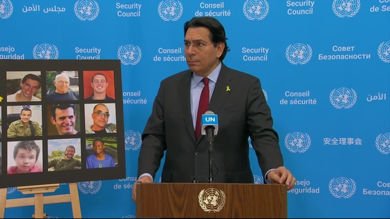 Danny Danon (Israel) on Hostages - Security Council Media Stakeout