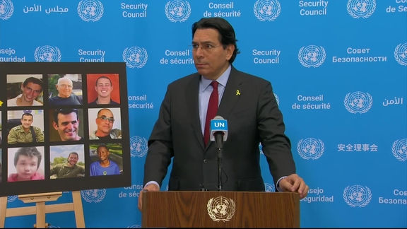 Danny Danon (Israel) on Hostages - Security Council Media Stakeout
