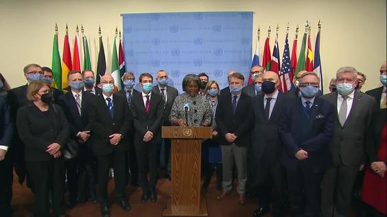 Linda Thomas-Greenfield (USA) on the situation in Ukraine - Security Council Media Stakeout
