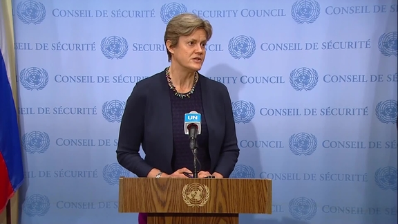 Barbara Woodward (United Kingdom) on Ukraine- Security Council Media Stakeout