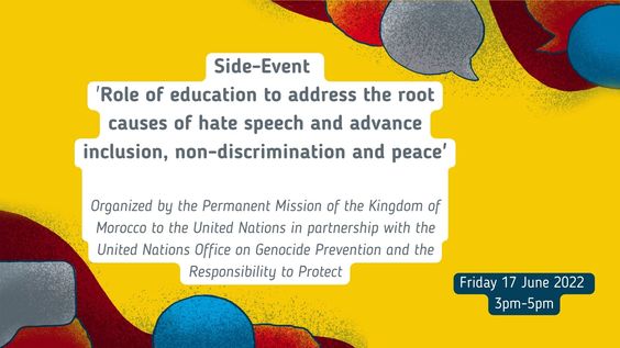 High level side event on the role of education to counter hate speech