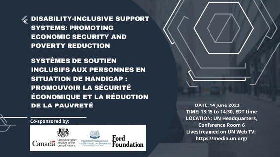 Disability-Inclusive Support Systems: Promoting Economic Security and Poverty Reduction (COSP16 side event)