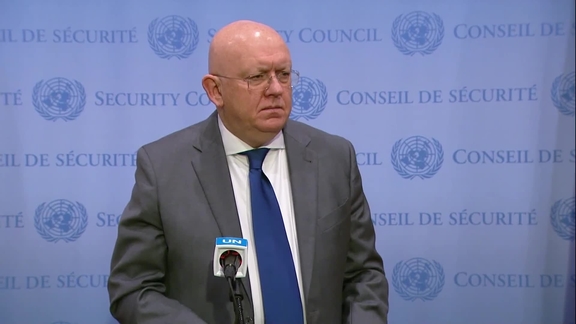 Vassily Nebenzia (Russia) on women, peace and security in Ukraine - Security Council Media Stakeout