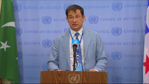 Dmitry Polyanskiy (Russia) on the situation in Georgia - Security Council Media Stakeout