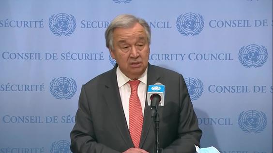 António Guterres (UN Secretary-General) on the situation in Ukraine - Security Council Media Stakeout