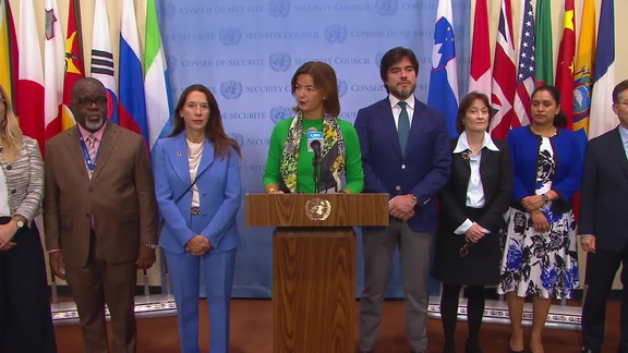 Tanja Fajon (Slovenia) on behalf of the Security Council signatories of the Statement of Shared Commitments for the Principles of Women, Peace and Security - Joint Security Council Media Stakeout
