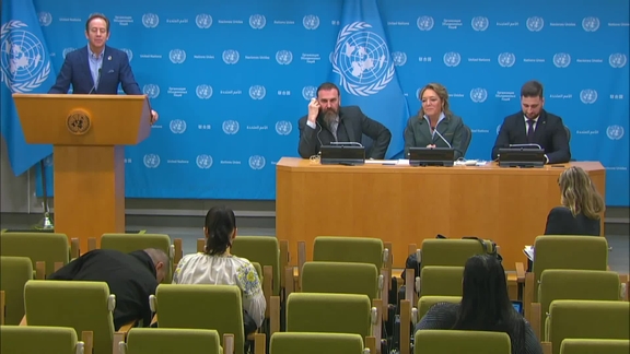 Press Conference: UN Children's Fund with Yasmine Sherif, Education Cannot Wait Executive Director, Oksen Lisovyi, Minister of Education and Science of Ukraine and Yevhen Kudriavets, First Deputy Minister of Education and Science of Ukraine