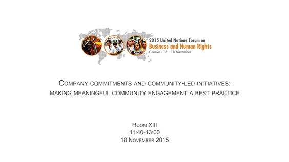 Community-Led Initiatives - Forum on Business and Human Rights 2015