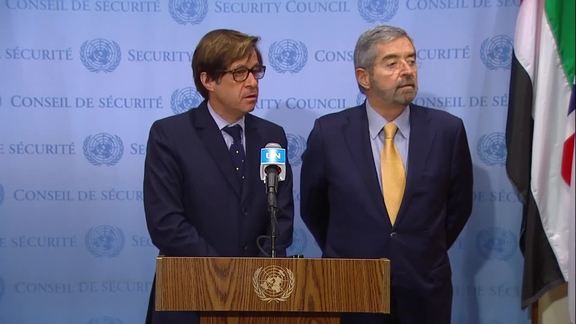 Nicolas de Rivière (France) and Juan Ramón de la Fuente (Mexico) on Ukraine- Security Council Media Stakeout