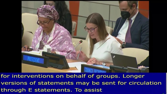 Economic and Social Council: 15th Plenary Meeting, 2022 Session