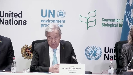 António Guterres (UN Secretary-General) during the Launch of Global Report "State of Biodiversity Action" - Conference of the Parties (COP 17)