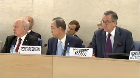 President of UN General Assembly, Opening of Session - ECOSOC High-level Segment 2013