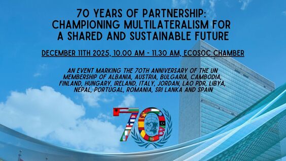 70 years of partnership: championing multilateralism for a shared and sustainable future