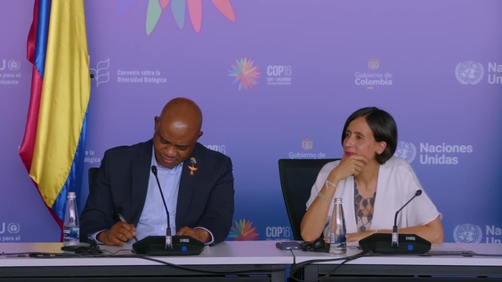 Press Conference: Minister of Foreign Affairs of Colombia and Minister of Environment of Colombia – United Nations Biodiversity Conference 2024