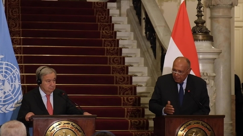 Press Encounter: António Guterres (UN Secretary-General) with Foreign Minister of Egypt