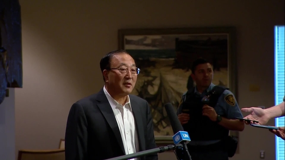 Zhang Jun (China & SC President) on Ukraine - Security Council Media Stakeout
