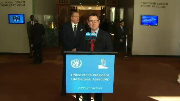 Candidate for Next UN Secretary-General Addresses Press