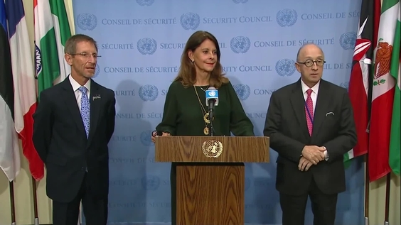 Marta Lucía Ramírez (Colombia) on the Situation in the Country &amp; on Venezuela - Security Council Media Stakeout