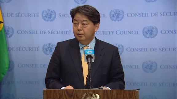Hayashi Yoshimasa on the Security Council Open Debate on the Rule of Law among Nations- Security Council Media Stakeout