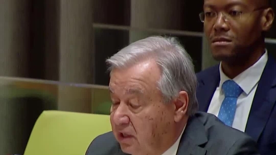 António Guterres (UN Secretary-General) at the General Assembly informal meeting on Human Security