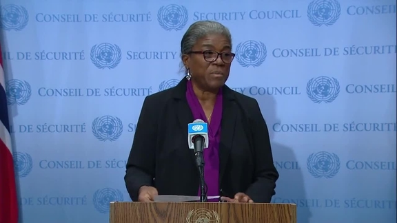 Linda Thomas-Greenfield (USA) on Ukraine- Security Council Media Stakeout
