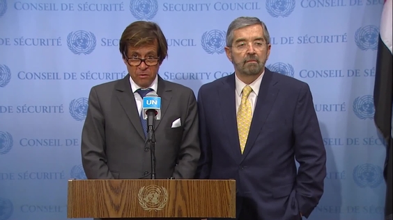 Nicolas de Rivière (France) and Juan Ramón de la Fuente (Mexico) on Ukraine- Security Council Media Stakeout