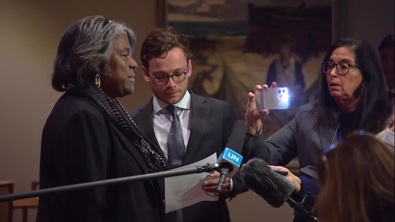 Linda Thomas-Greenfield (USA) on the Programme of Work and other matters - Security Council Media Stakeout