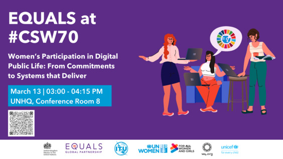 Women's Participation in Digital Public Life: From Commitments to Systems that Deliver (CSW70 Side Event)