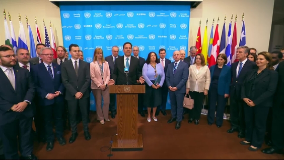 Frank Grütter (Switzerland) on behalf of 86 Member States having endorsed the Joint Commitments to the Protection of Civilians amid Reforms and Constraints - Joint Security Council Media Stakeout