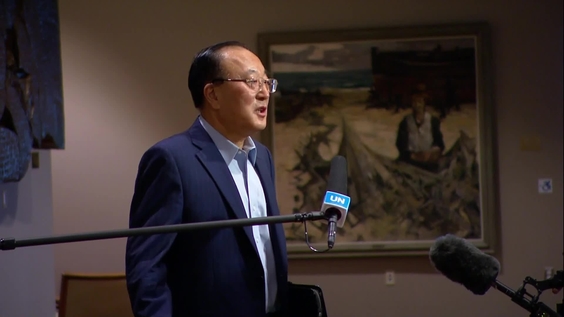 Zhang Jun (China) President of the Security Council for August on the situation in Middle East - Security Council Media Stakeout