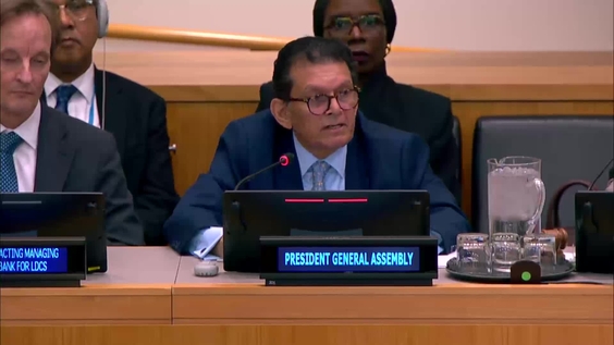 Khalilur Rahman (President of the General Assembly) at the Second Committee, 6th plenary meeting - General Assembly, 81st session