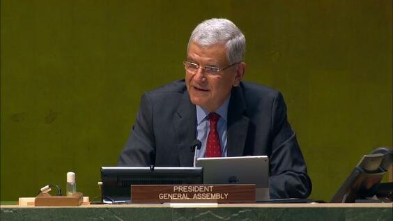 沃尔坎·博兹基尔（联合国大会第75届会议主席）在第一委员会75届第四次会议上致辞
