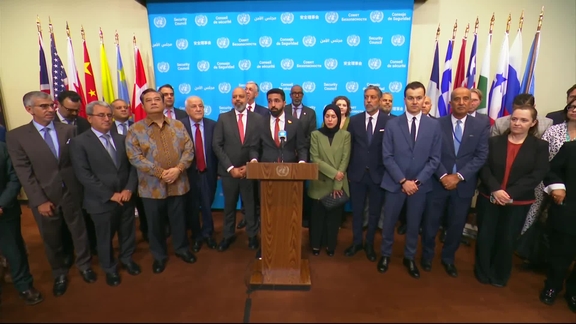 Ibrahim Olabi (Syria) on the situation in the Middle East - Security Council Media Stakeout