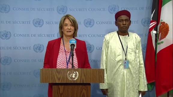 Mona Juul (Norway) & Moussa Maman Sani (Niger) on Children and Armed Conflict- Security Council Media Stakeout