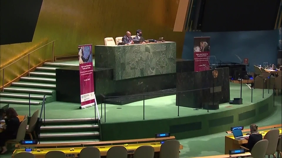 General Assembly: High-level debate on the theme "Enhancing youth mainstreaming in crime prevention policies", 76th Plenary Session - Part 1