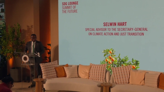 Selwin Charles Hart (Special Adviser) on behalf of Amina J. Mohammed (Deputy Secretary-General) at SDG Lounge - Early Warnings for All