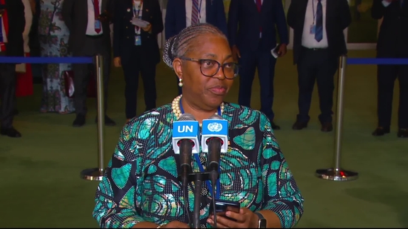 Deweh Gray (Liberia) following the elections of the incoming five UNSC member states for 2026-2027 - General Assembly Media Stakeout