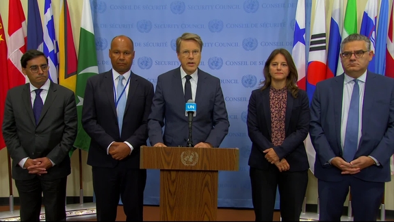Samuel Žbogar (Slovenia) on behalf of the E5 on the situation in Gaza - Joint Security Council Media Stakeout