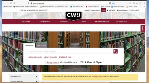 Thumbnail for entry Finding Digital Primary Sources from CWU Databases