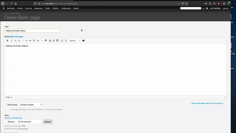 Thumbnail for Web Training: Embedding YouTube Videos (2016 Theme)