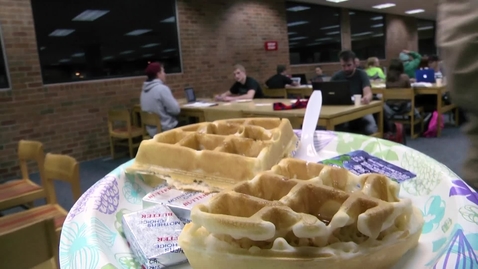 Thumbnail for entry Final's Week Waffle Night at the Library